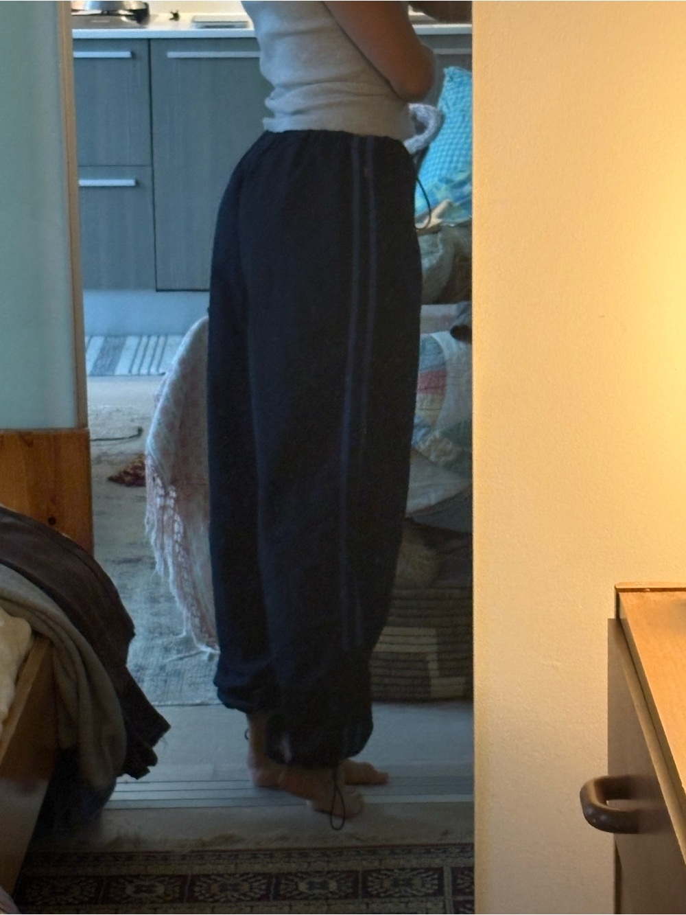 Two Stripe Blue Track Pants